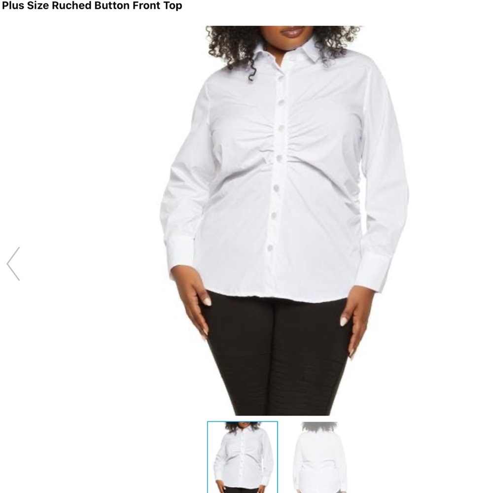 Ruched Button Front Top